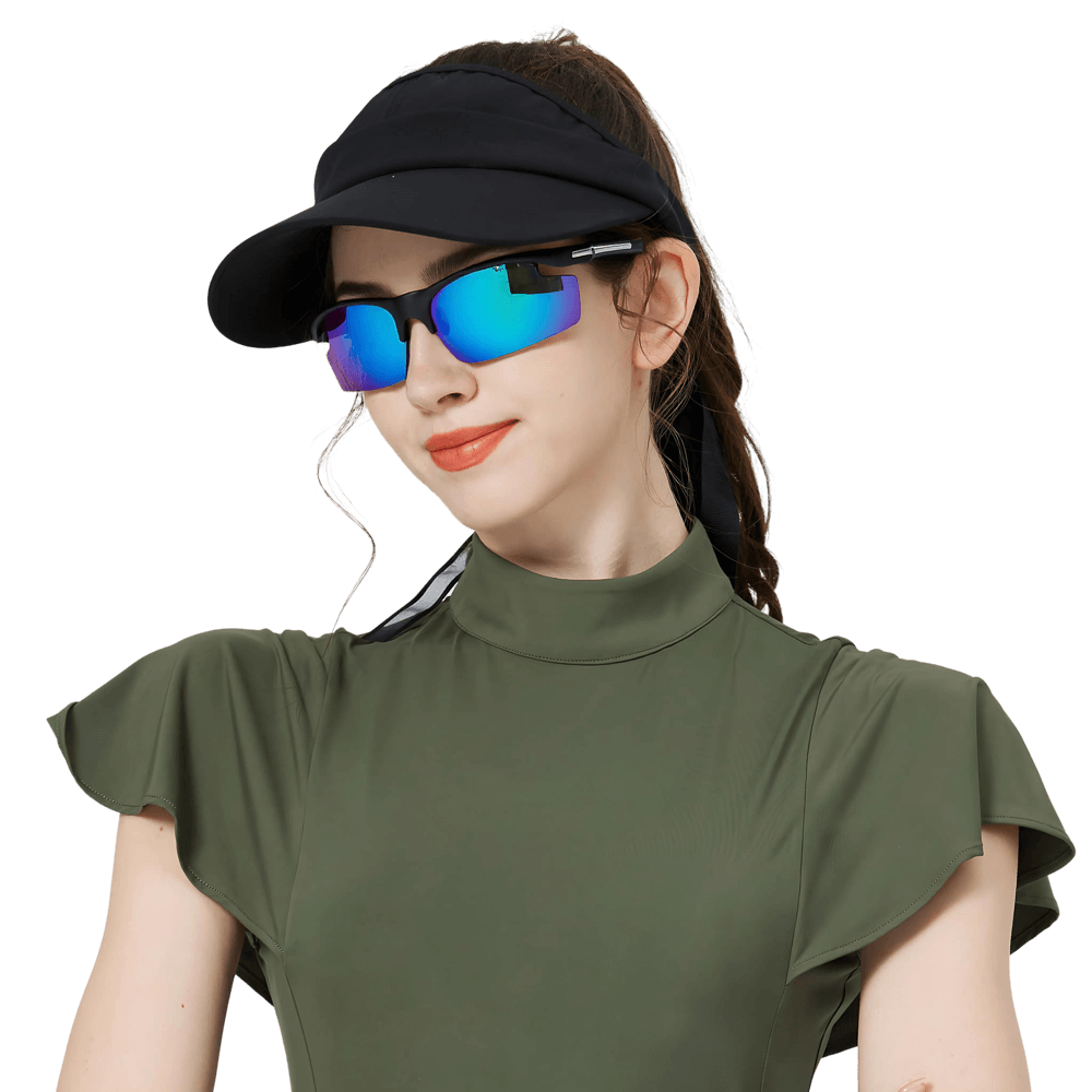 GoPlayer輕量太陽眼鏡(砂黑框鍍白藍片)