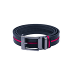 GoPlayer Wide Slide Buckle Black Golf Belt (Blue Stripe)