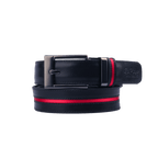 GoPlayer Wide Slide Buckle Black Golf Belt (Blue Stripe)