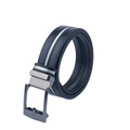GoPlayer Wide Slide Buckle Black Golf Belt (Blue Stripe)