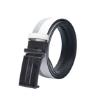 GoPlayer雙色滑扣牛皮皮帶(白)