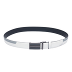 GoPlayer雙色滑扣牛皮皮帶(白)