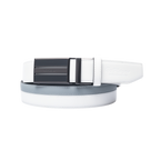 GoPlayer雙色滑扣牛皮皮帶(白)