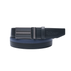 GoPlayer雙色滑扣牛皮皮帶(黑)