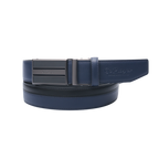 GoPlayer雙色滑扣牛皮皮帶(藏青)