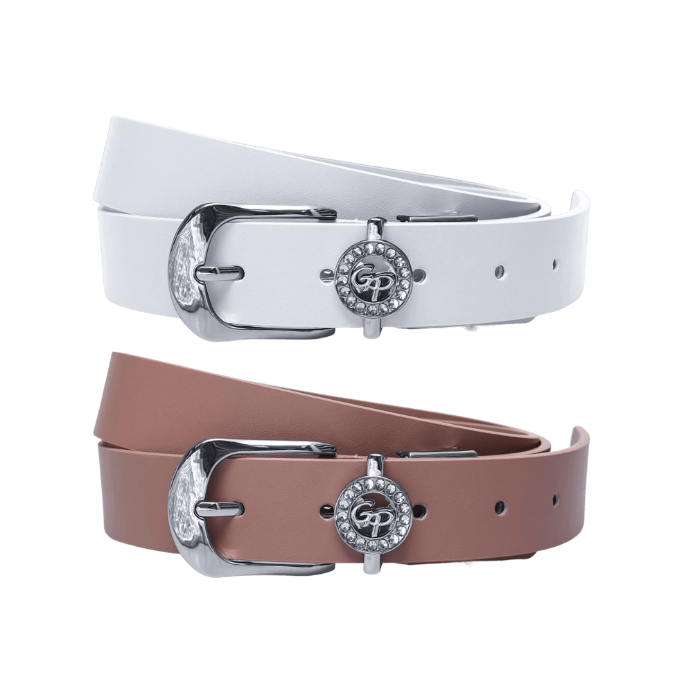 GoPlayer女馬蹄扣高爾夫皮帶(白)