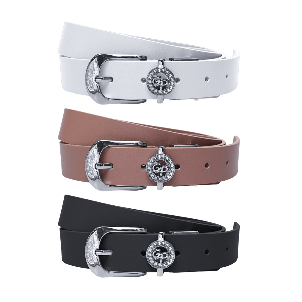 GoPlayer女馬蹄扣高爾夫皮帶(白)