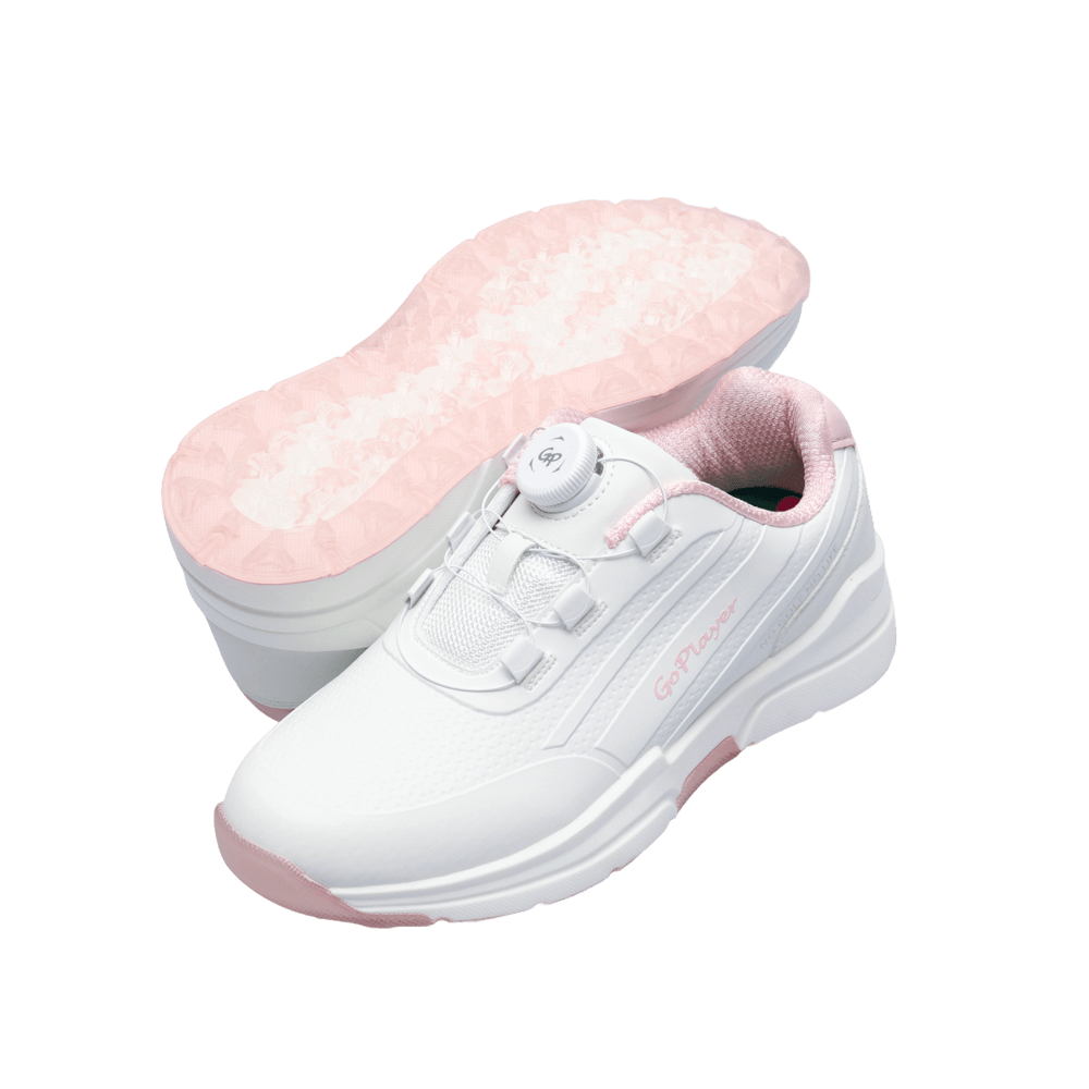 【福利品】GoPlayer EliteLinks 高爾夫旋鈕女鞋(白粉)
