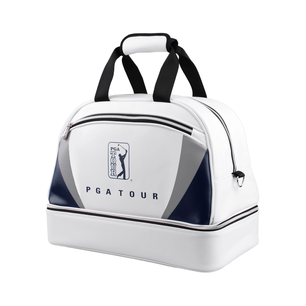 PGA TOUR 雙層衣物袋(白配銀藍)