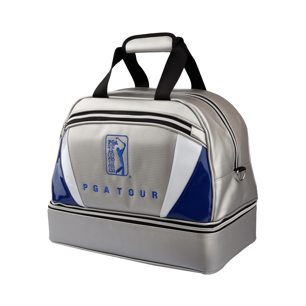 PGA TOUR 雙層衣物袋(銀配白藍)