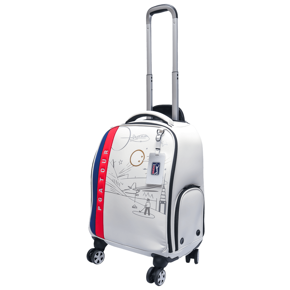 【福利品】PGA TOUR拉桿四向輪衣物袋(白)