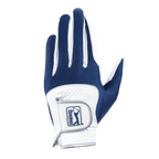 PGA TOUR男高爾夫彈性布防滑手套(白深藍)