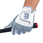 PGA TOUR Men's Golf Elastic Fabric Non-Slip Gloves (White/Gray)