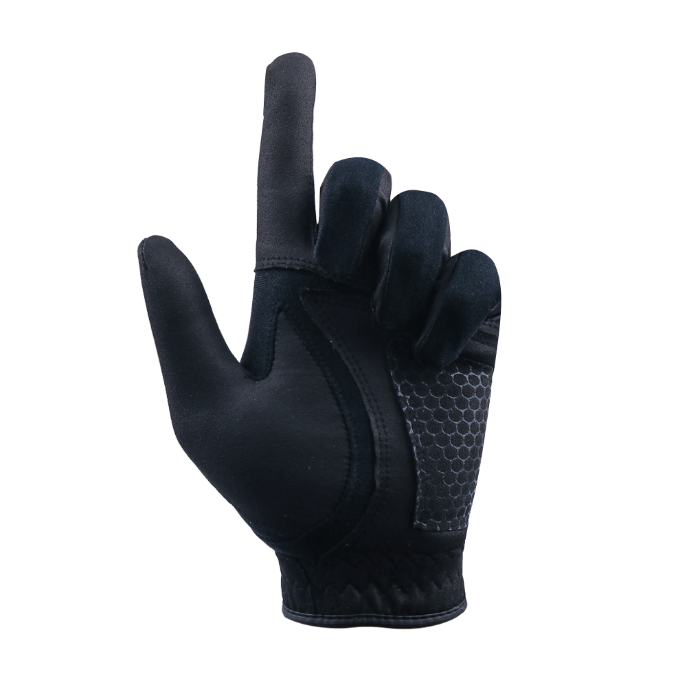 PGA TOUR男高爾夫彈性布防滑手套(黑金)