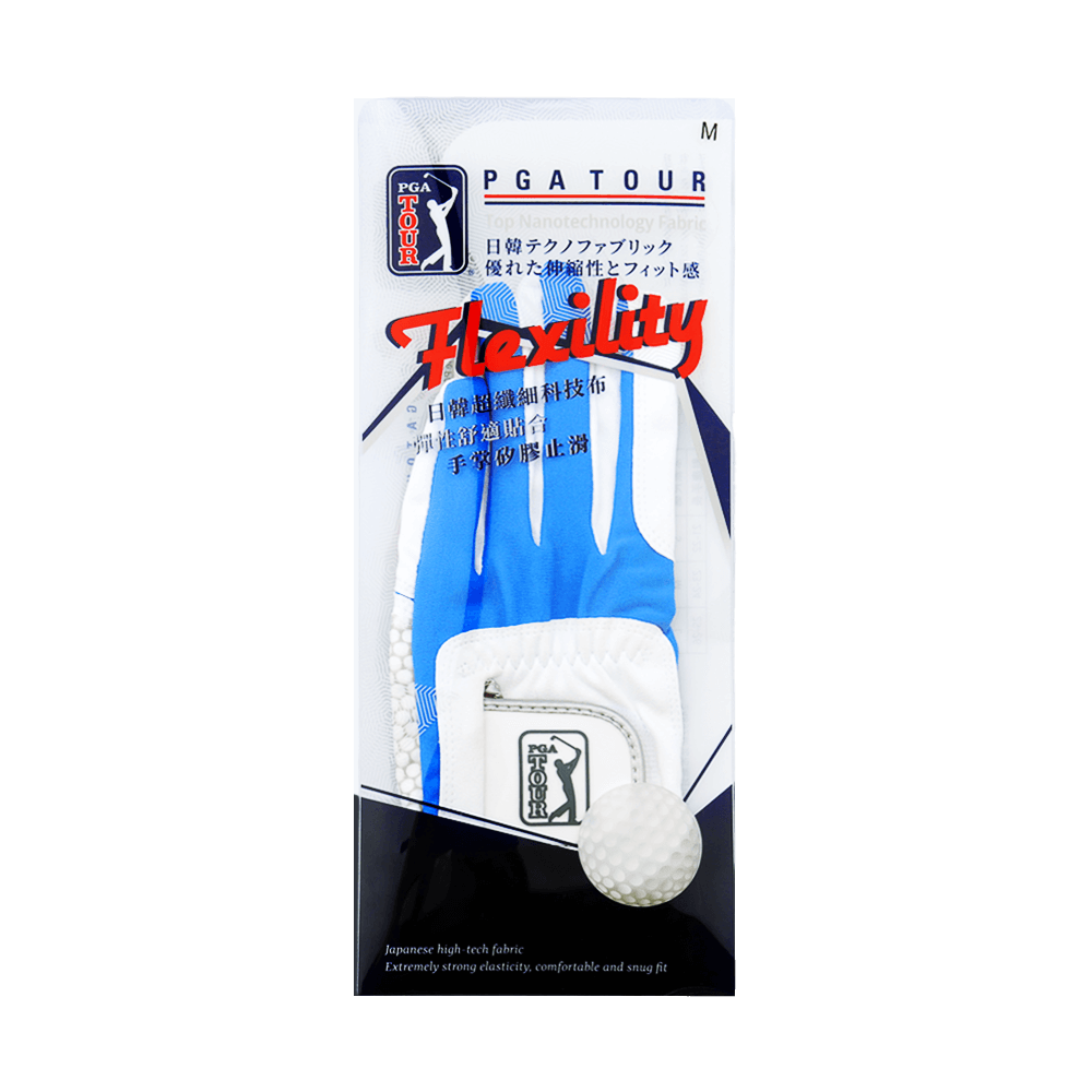 PGA TOUR男高爾夫彈性布防滑手套(白天藍)