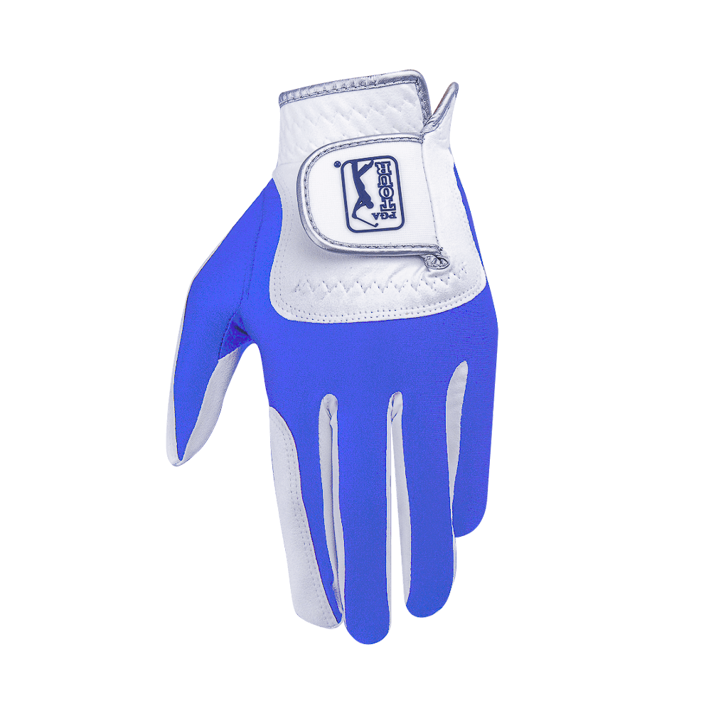 PGA TOUR男高爾夫彈性布防滑手套(白天藍)