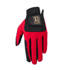 PGA TOUR男高爾夫彈性布防滑手套(黑紅)