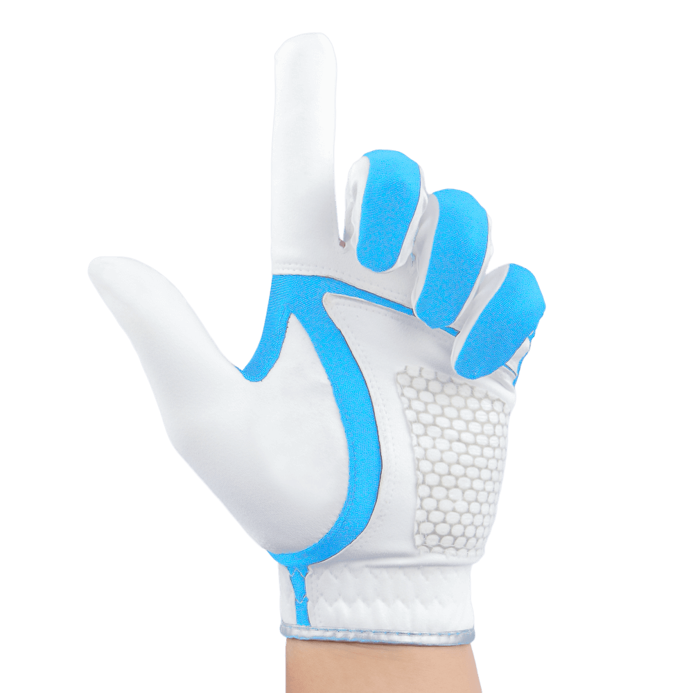 PGA TOUR兒童高爾夫彈性布防滑手套(白淺藍)