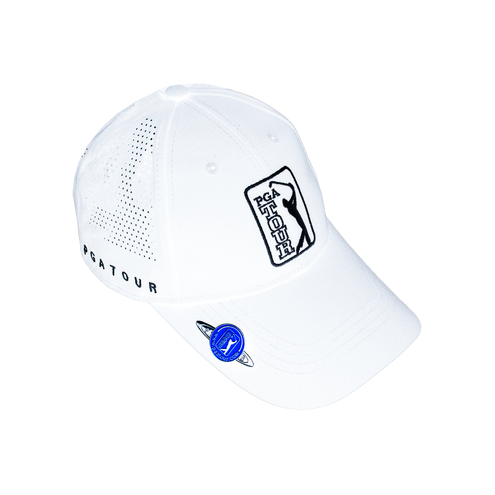 PGA TOUR高爾夫沖孔球標帽(白)