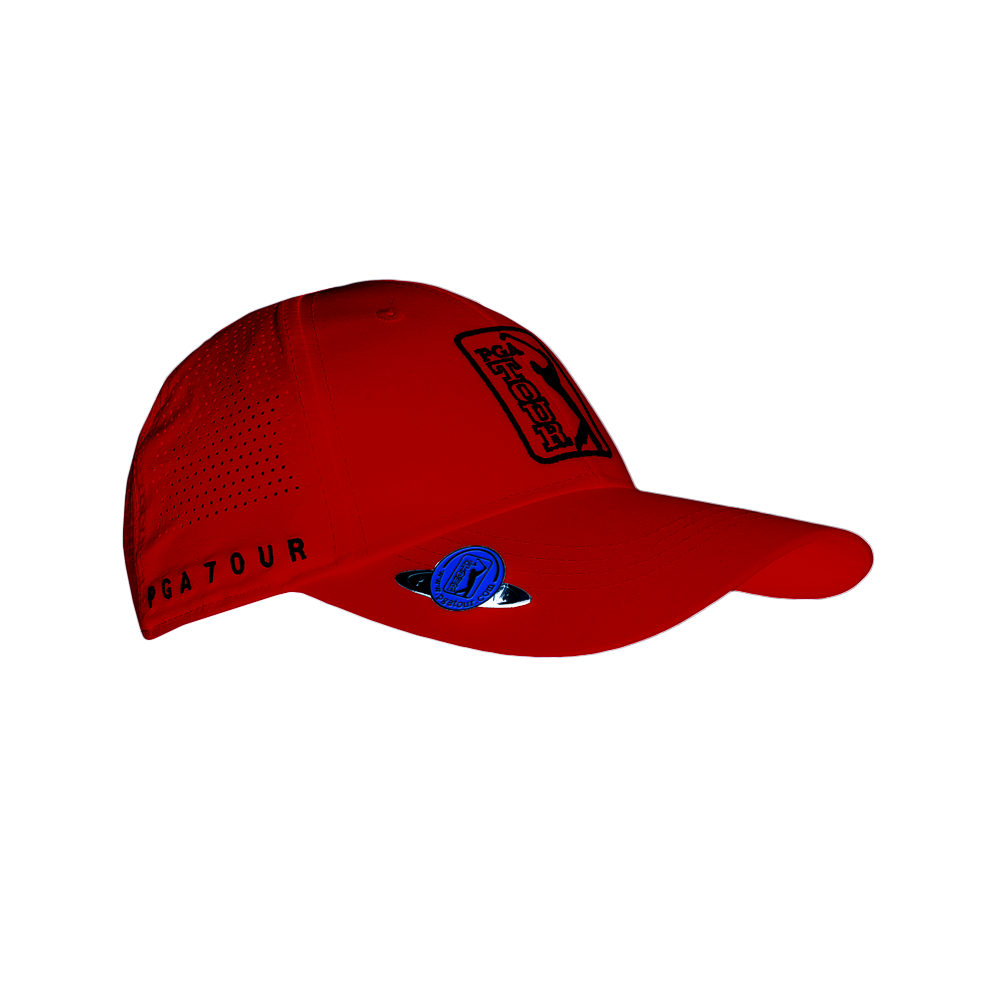 PGA TOUR高爾夫沖孔球標帽(紅)