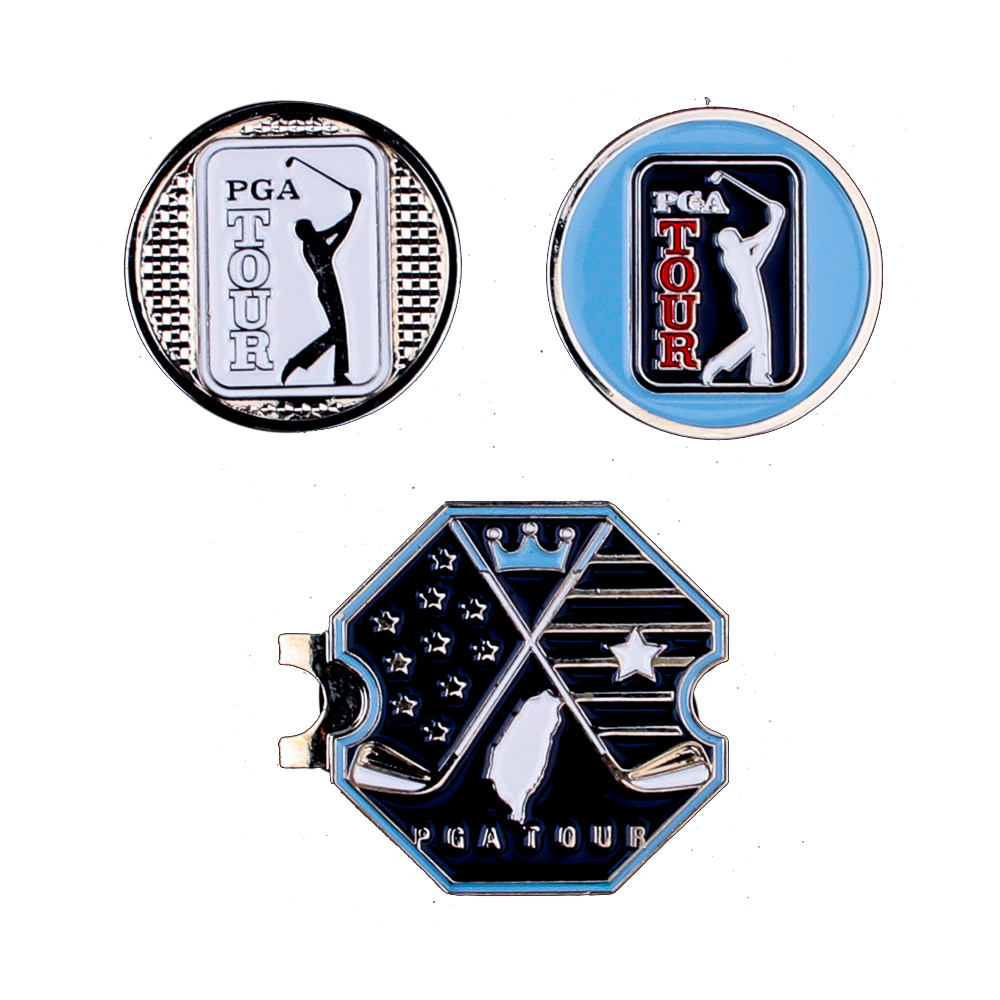 PGA TOUR六角底座+雙帽夾(深藍)