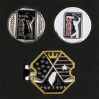 PGA TOUR六角底座+雙帽夾(黑)