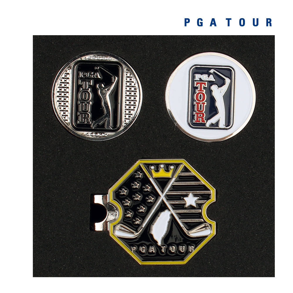 PGA TOUR六角底座+雙帽夾(黑)