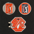 PGA TOUR六角底座+雙帽夾(橘)