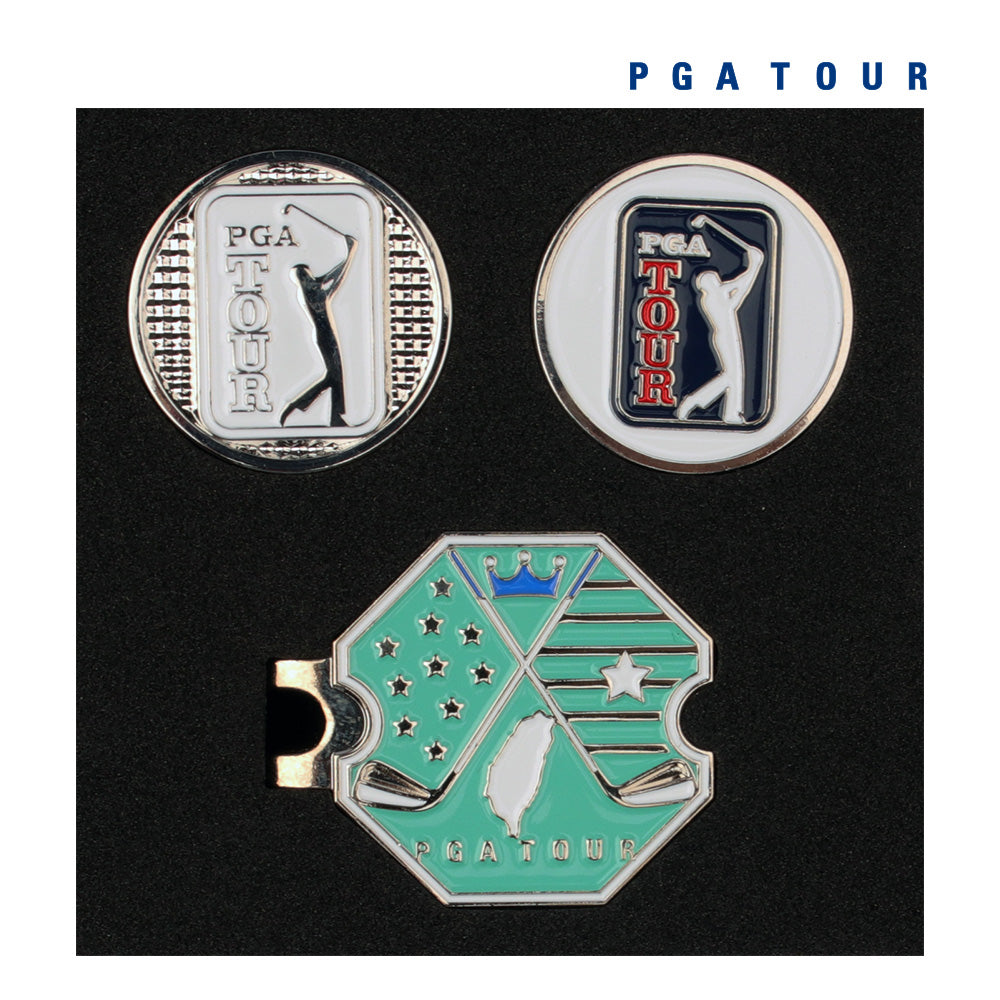 PGA TOUR六角底座+雙帽夾(湖綠)
