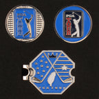 PGA TOUR六角底座+雙帽夾(寶藍)