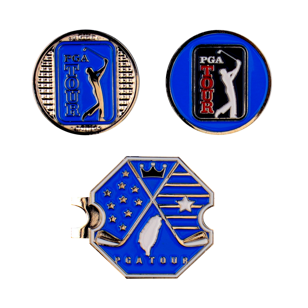 PGA TOUR六角底座+雙帽夾(寶藍)