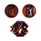 PGA TOUR六角底座+雙帽夾(古銅)