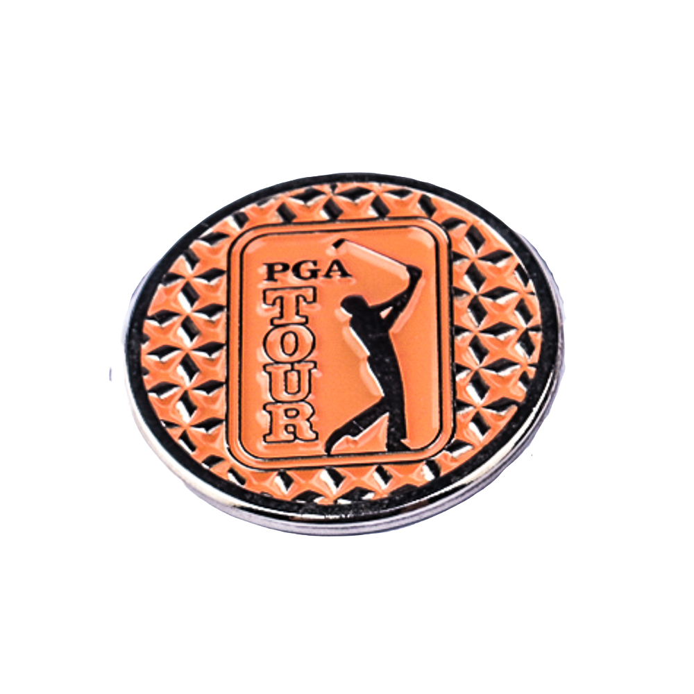 PGA TOUR亮橘果嶺底座+雙帽夾