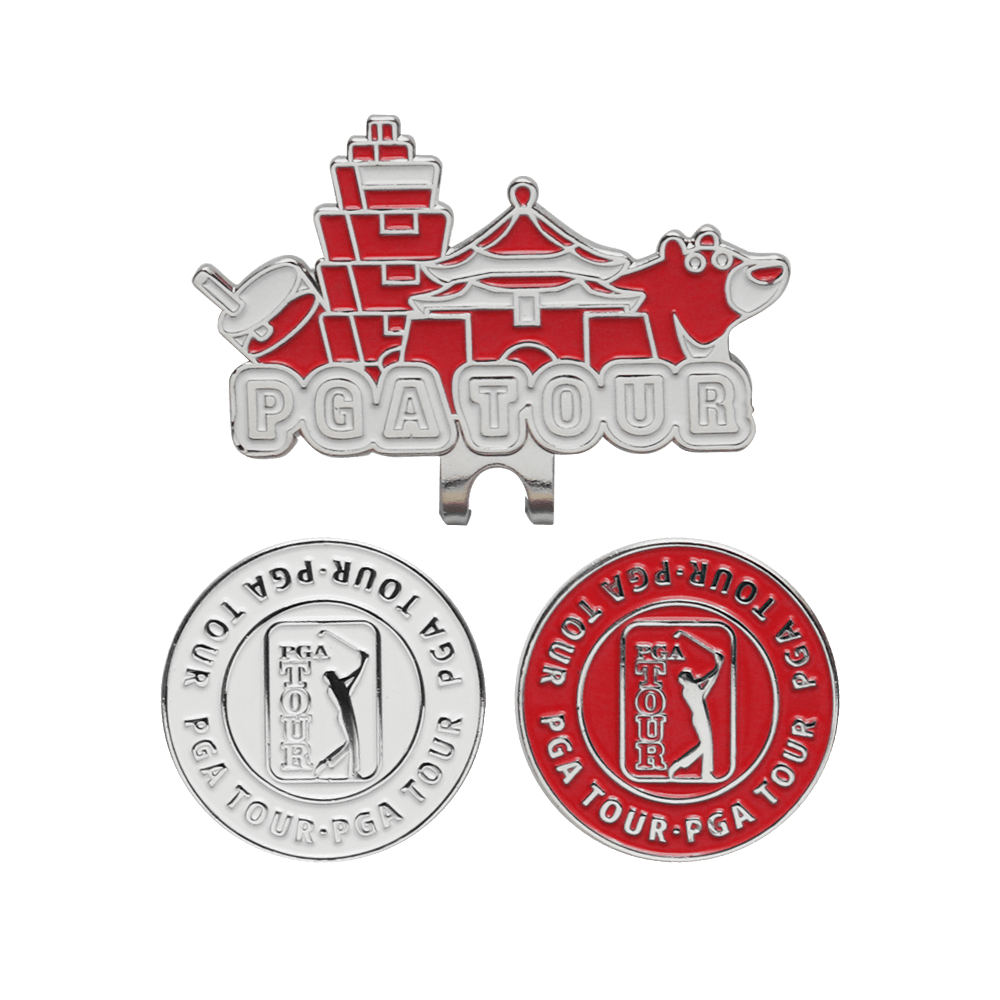 PGA TOUR台灣限定球標帽夾(紅)