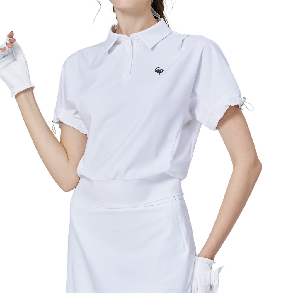 休閑長版寬鬆女短袖上衣(白)