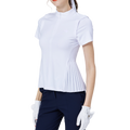小百褶長版寬鬆女短袖上衣(白)