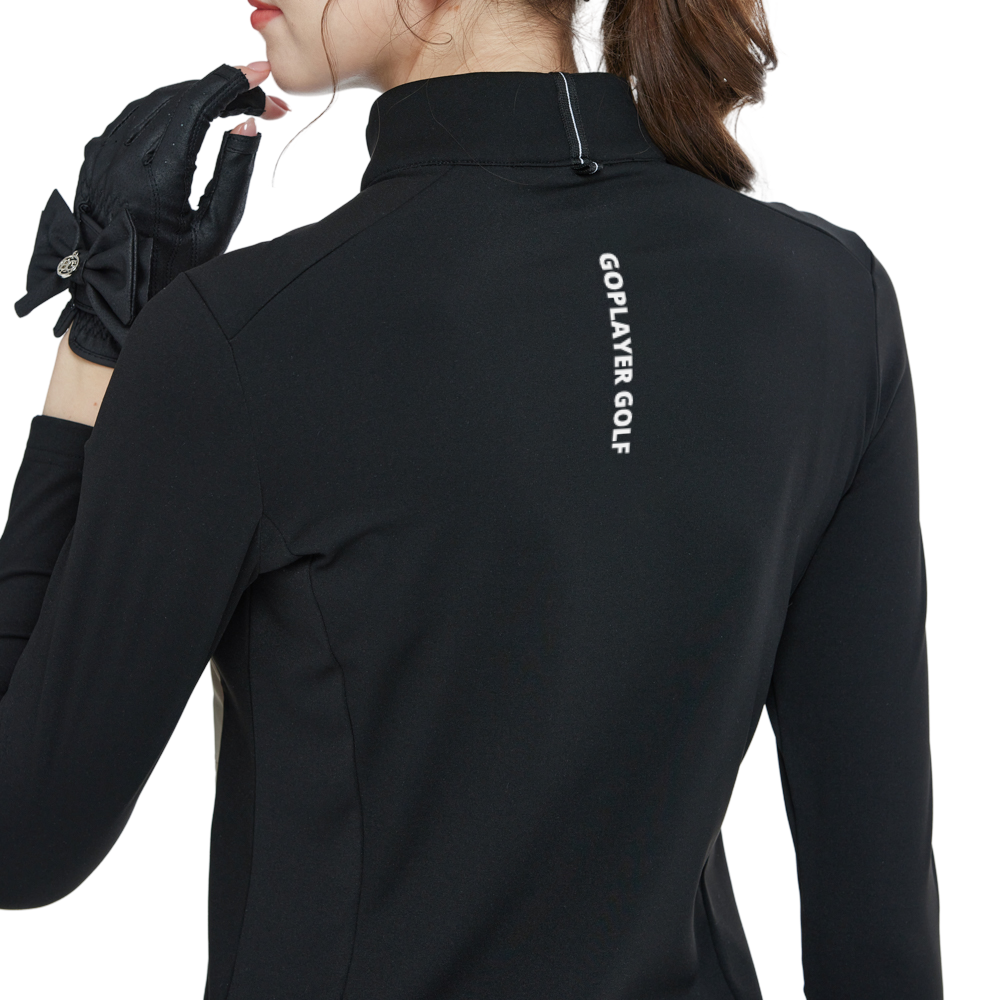 斜拉鍊高領防寒衛衣(卡其)