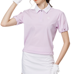 收口袖翻領女短袖上衣