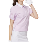 收口袖翻領女短袖上衣
