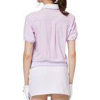 收口袖翻領女短袖上衣