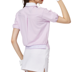 收口袖翻領女短袖上衣