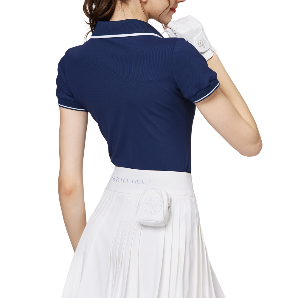 V領收腰女短袖上衣