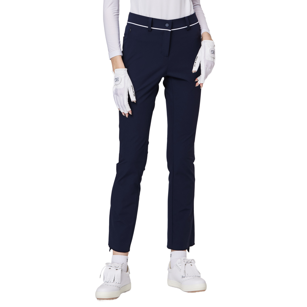 薄款彈性腰開叉女士長褲