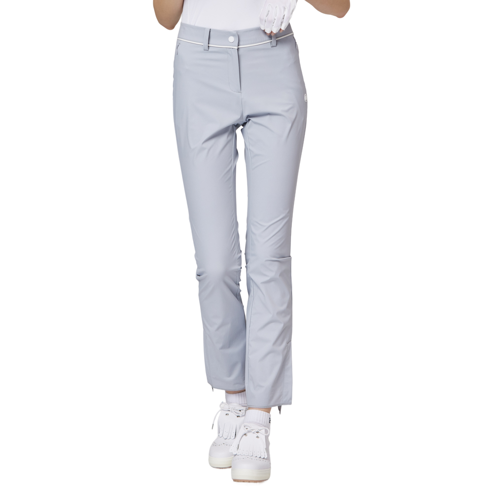 薄款彈性腰開叉女士長褲