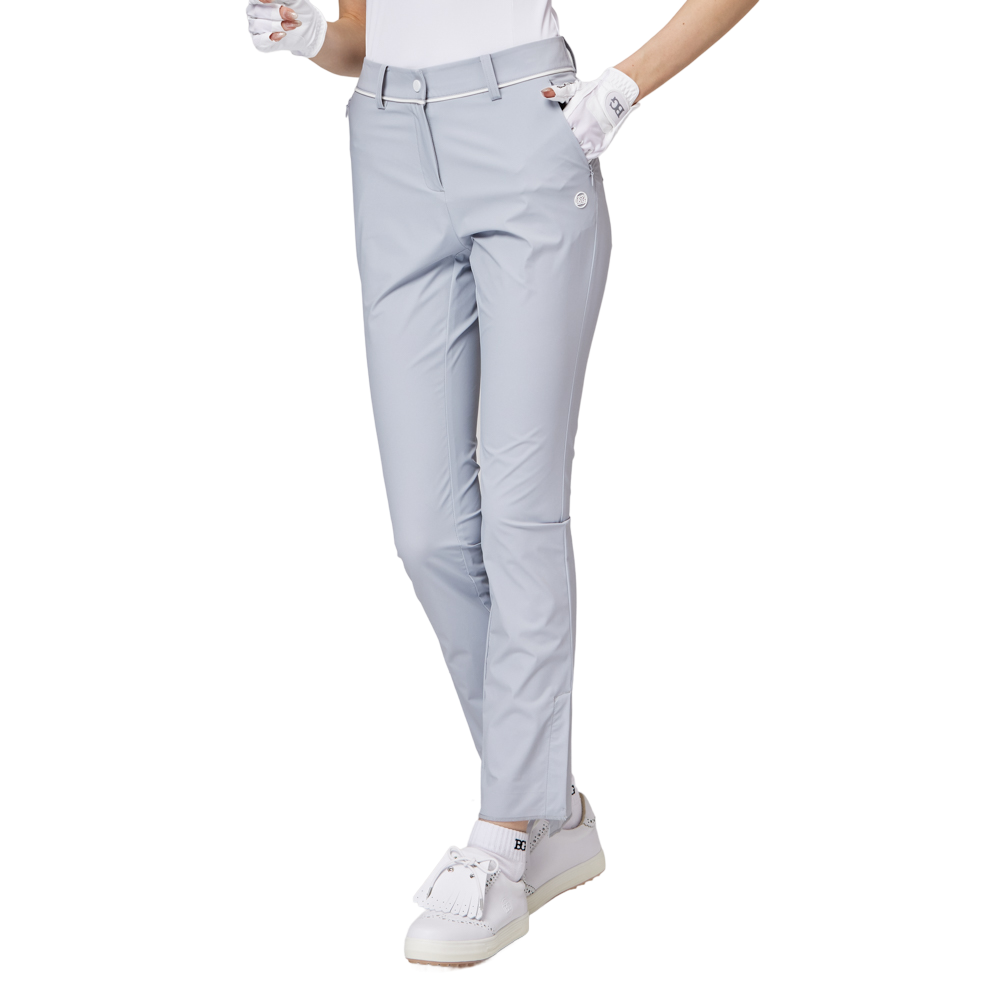 薄款彈性腰開叉女士長褲