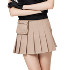 高腰寬折女短裙