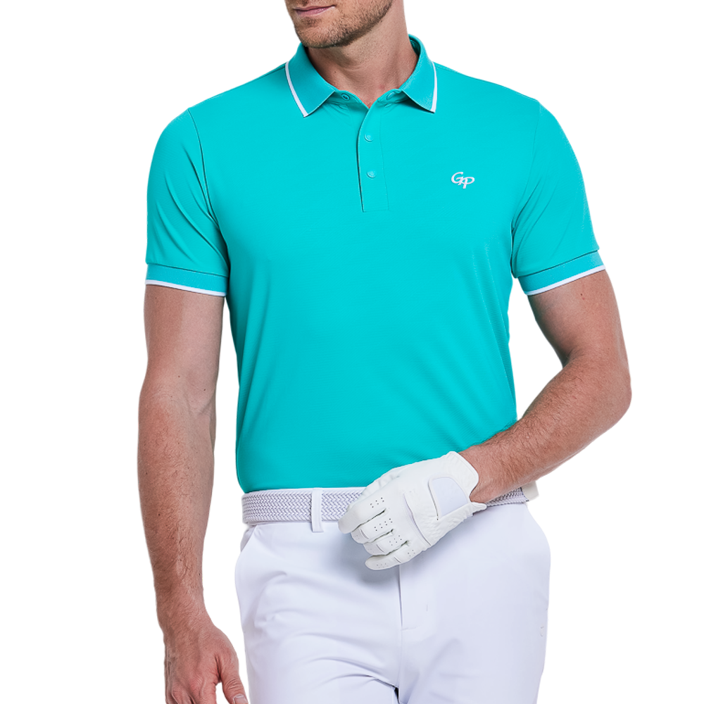 男冰感提花短袖(青綠)