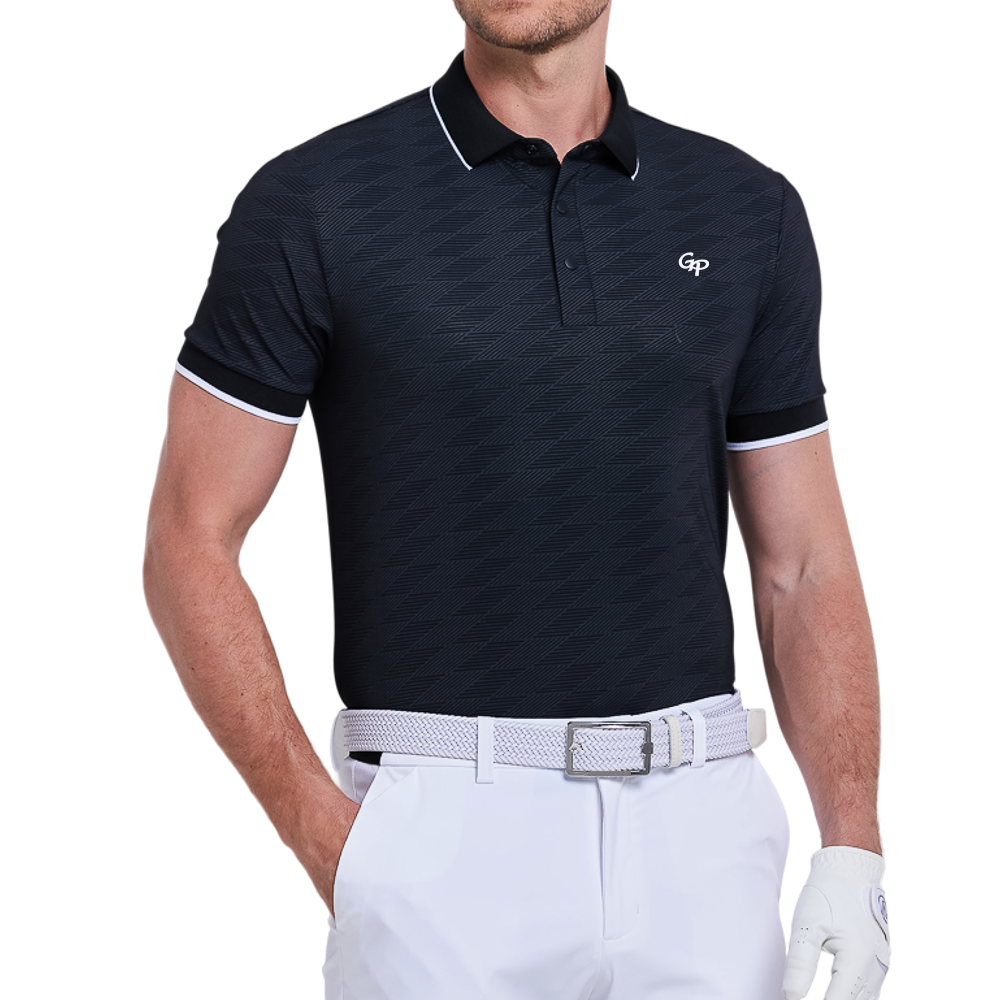 男冰感提花短袖(黑)