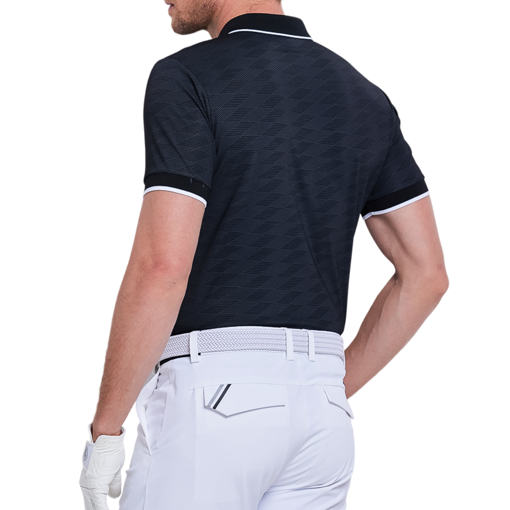 男冰感提花短袖(黑)