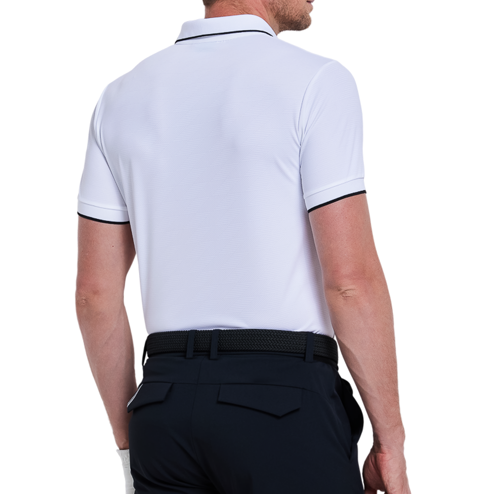 男冰感提花短袖(白)